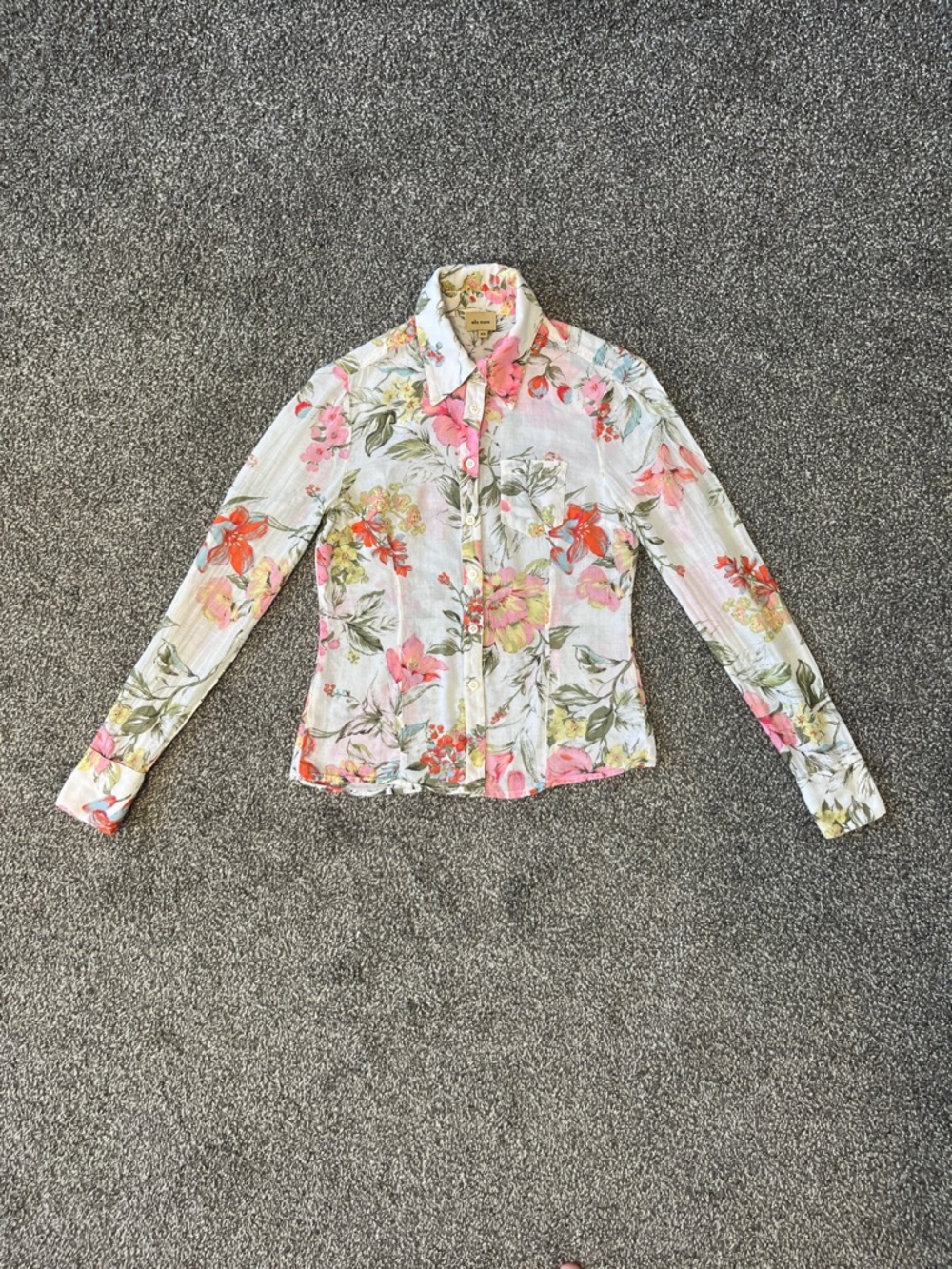 Ella Moss Floral Button-Down Shirt Size XS - Picture 4 of 9